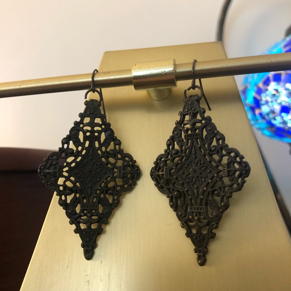 Boho brass earrings